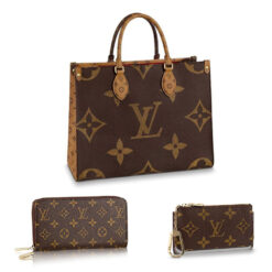 Handbags Set of M45321 Onthego MM and Zippy M60017 and Key Pouch M62650