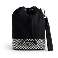 Prada Bucket Re-Nylon Bag with Artificial Crystals