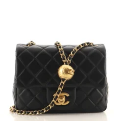 Chanel Pearl Crush Square Flap Bag Quilted Lambskin Mini