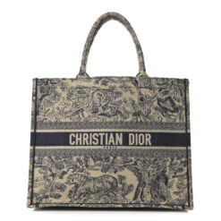 CHRISTIAN DIOR Canvas Embroidered Large Dioriviera Toile De Jouy Book Tote Blue
