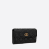 DIOR CARO WALLET Black Supple Cannage Calfskin