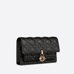 LADY DIOR CHAIN POUCH Black Cannage Lambskin